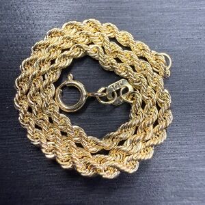 Jewelry Solid 10K Yellow Italian Gold Diamond Cut Rope Bracelet 7” 2.11mm